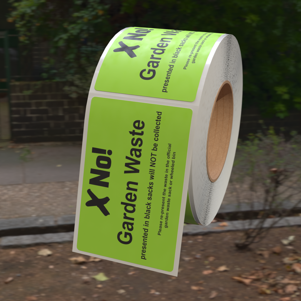 Incorrect Garden Waste Sack Sticker